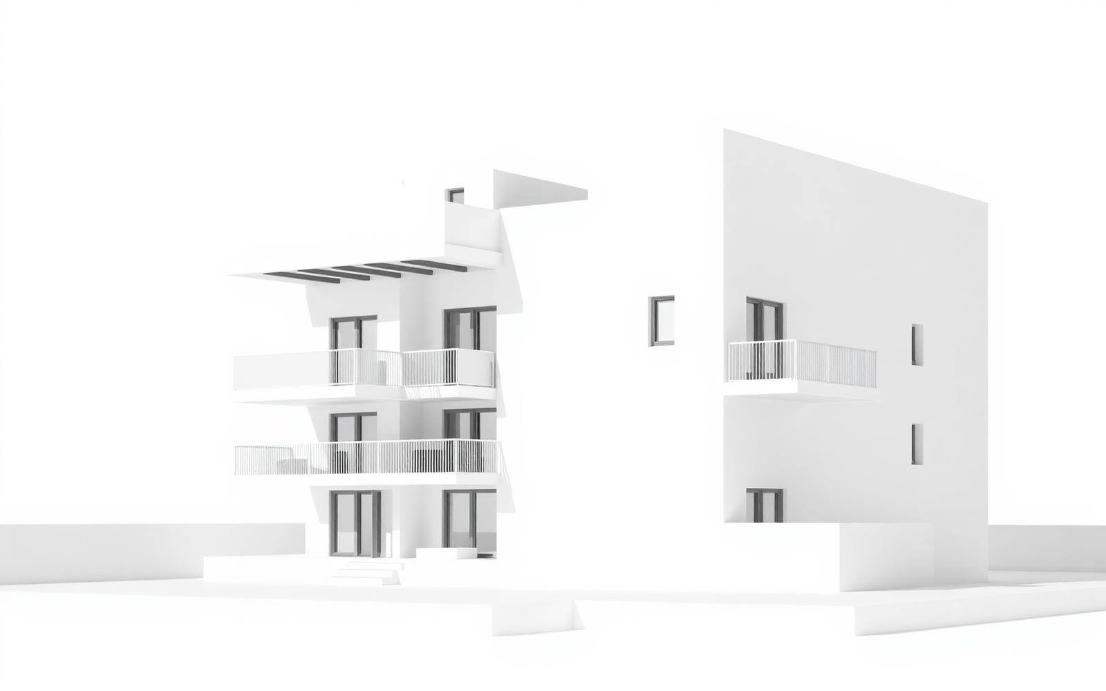 Exterior view of Pluto Residence, a contemporary apartment building in Limassol, Cyprus